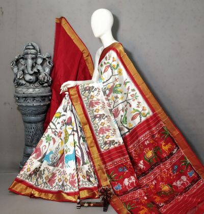 PALUIDSS5Y02ISDC09- Ikat silk saree