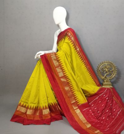 PRKSILWS5A05BSDC11- light weight Ikat silk saree