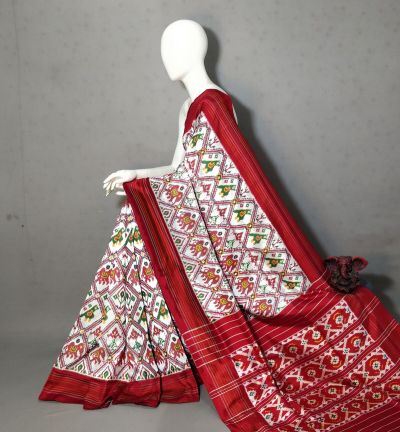 PGMRIDSS5A07ECCD05- Ikat silk saree