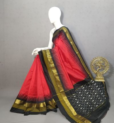 PRKSILWS5A05BSDC03- light weight Ikat silk saree