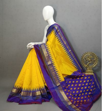 PRKSILWS5A05BSDC16- light weight Ikat silk saree