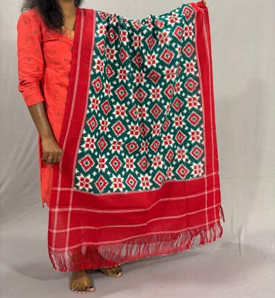 PSSIICDP5Y04IBDC01- Double Ikat cotton dupatta