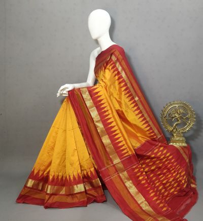 PRKSILWS5A05BSDC05- light weight Ikat silk saree
