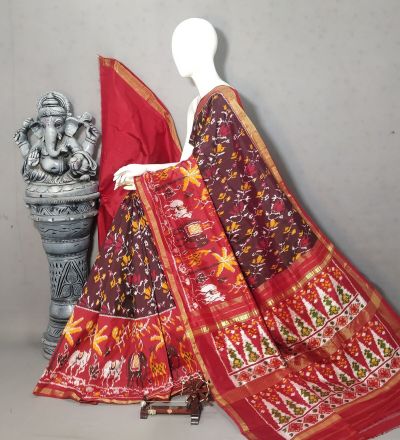 PALUIDSS5Y02ISDC06- Ikat silk saree