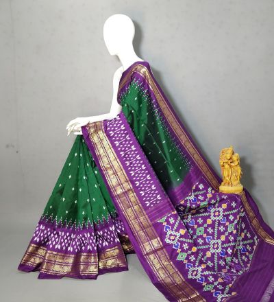 PRKSKBIP5Y06NDDC02- Kanchi border Ikat silk saree