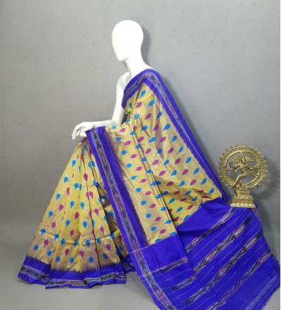 PRKSILWS5A06SEDC04- light weight Ikat silk saree