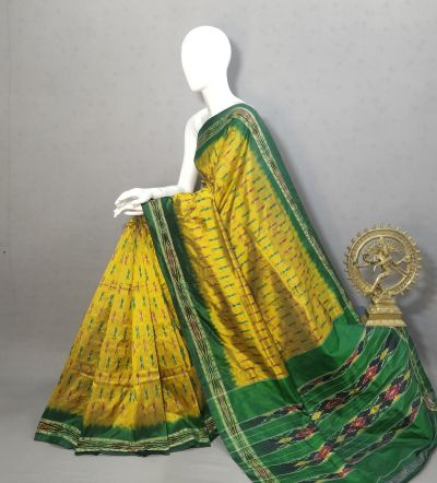 PRKSILWS5A06SEDC02- light weight Ikat silk saree
