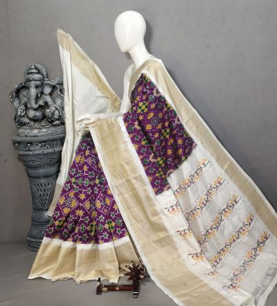 PALUIDSS5Y10BBCD06- Ikat silk saree