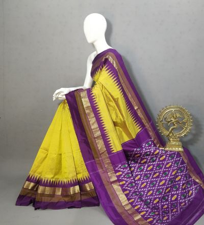 PRKSILWS5A05BSDC12- light weight Ikat silk saree