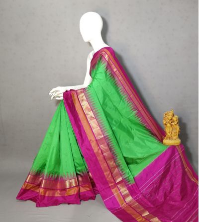 PRKSILWS5A05BSDC22- light weight Ikat silk saree