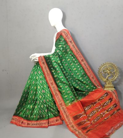 PRKSILWS5A06SEDC16- light weight Ikat silk saree