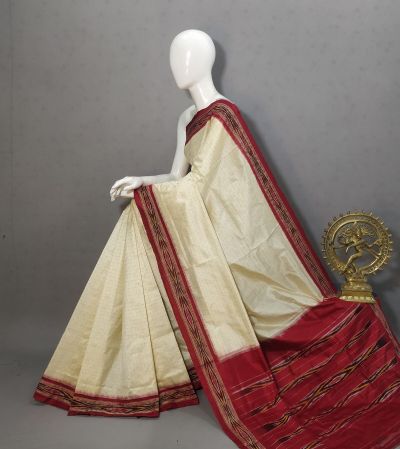 PRKSILWS5A06SEDC14- light weight Ikat silk saree