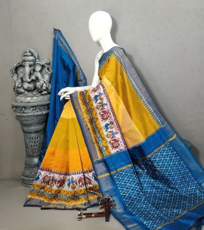 PALUIDSS5Y10BBCD02- Ikat silk saree