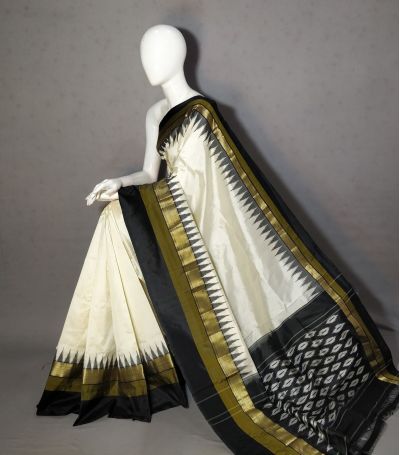 PRKSILWS5A05BSDC29- light weight Ikat silk saree