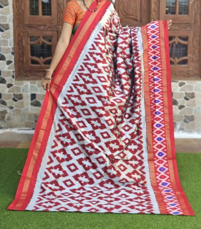 PGMRILWS5A07XECD44- light weight Ikat silk saree