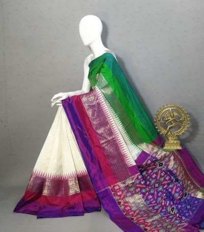 PRKSIDSS5Y05NDDC13- Ikat silk saree
