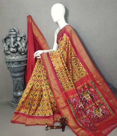 PALUIDSS5A07BSCC23- Ikat silk saree