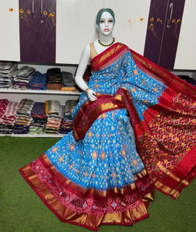 PSRGIDSS5A09BBCC01- Ikat silk saree