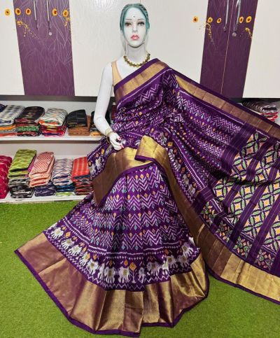 PSRGIDSS5A09BBCC24- Ikat silk saree
