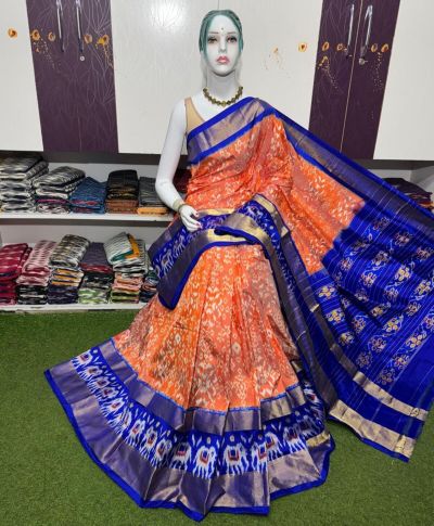 PSRGIDSS5A09BBCC47- Ikat silk saree