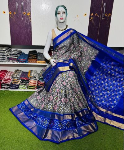 PSRGIDSS5A09BBCC27- Ikat silk saree