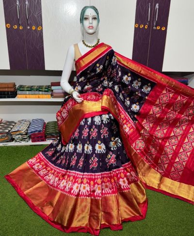 PSRGIDSS5Y09BBCD17- Ikat silk saree