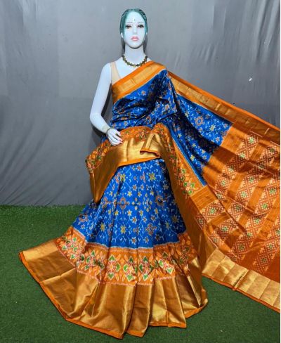 PSRGIDSS5A09BBCC28- Ikat silk saree