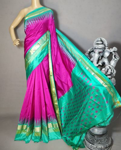 PRKSILWS5A05BSDC26- light weight Ikat silk saree