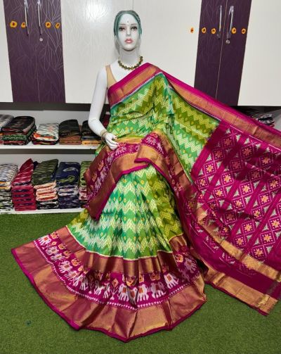 PSRGIDSS5A09BBCC14- Ikat silk saree