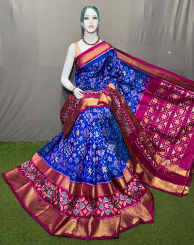 PSRGIDSS5A09BBCC16- Ikat silk saree