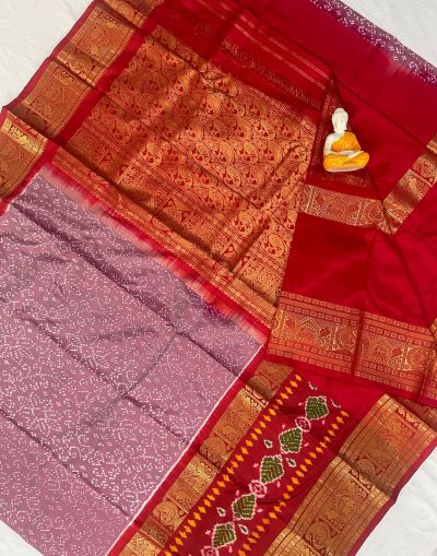 PGMRKBRS5N02FSCD10- Kanchi border Ikat silk saree