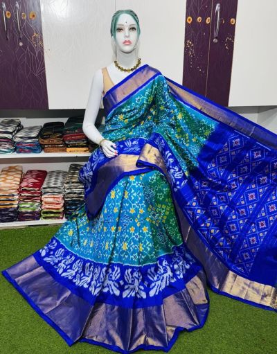 PSRGIDSS5A09BBCC34- Ikat silk saree