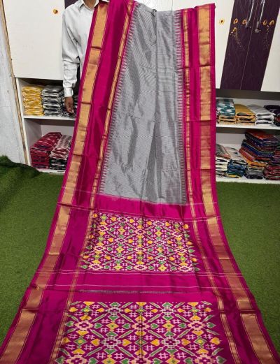 PSRGIDSS5A05TZDD13- Ikat silk saree