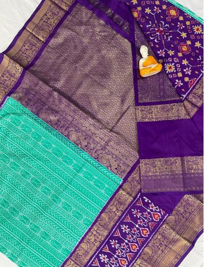 PGMRKBRS5N02FSCD13- Kanchi border Ikat silk saree