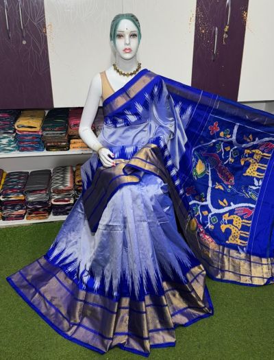 PSRGIDSS5Y09BBCD47- Ikat silk saree