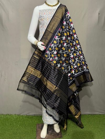 PSRGSDST5Y06FFCD35- Ikat Silk dupatta with Ikat sico top