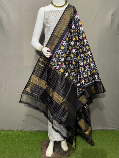 PSRGSDST5Y12FFCD35- Ikat Silk dupatta with Ikat sico top