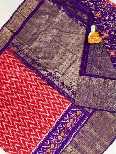 PGMRKBRS5N02FSCD12- Kanchi border Ikat silk saree