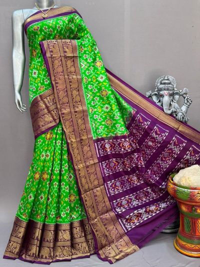 PSNTKBIP5M31CSDD02- Kanchi border Ikat silk saree
