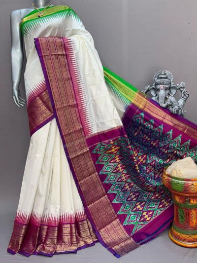 PSNTKBIP5M31CSDD05- Kanchi border Ikat silk saree
