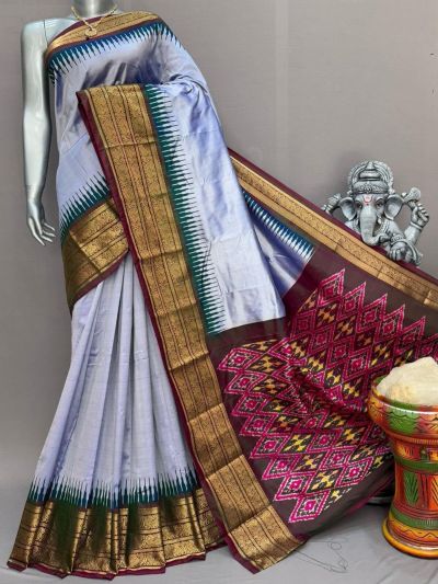 PSNTKBIP5M31CSDD07- Kanchi border Ikat silk saree