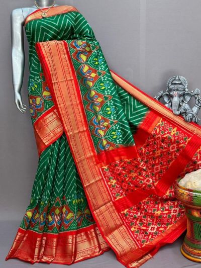 PSNTKBIP5M31CSDD17- Kanchi border Ikat silk saree