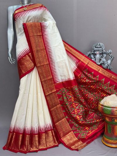 PSNTKBIP5M31CSDD18- Kanchi border Ikat silk saree