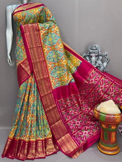PSNTKBIP5M31CSDD21- Kanchi border Ikat silk saree