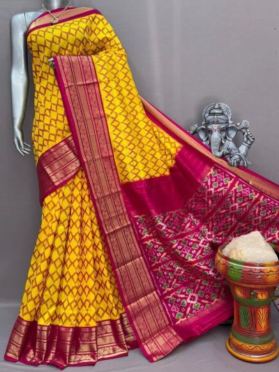 PSNTKBIP5M31CSDD25- Kanchi border Ikat silk saree