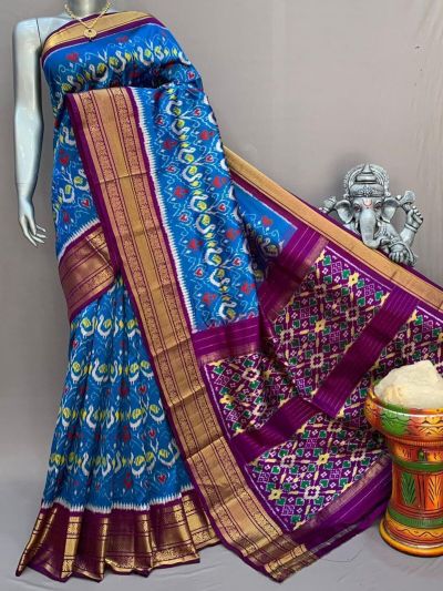 PSNTKBIP5M31CSDD26- Kanchi border Ikat silk saree