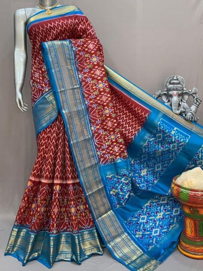 PSNTKBIP5M31CSDD27- Kanchi border Ikat silk saree