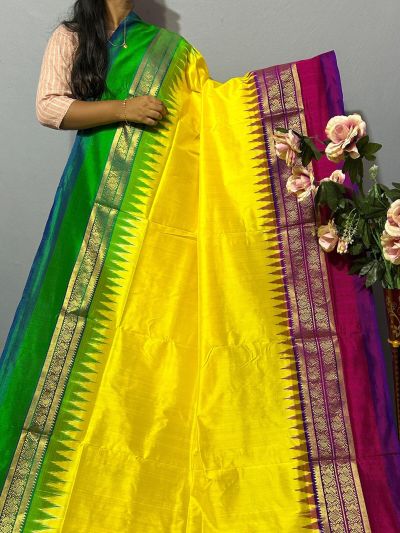 PKISKBIP5A05BBDC10- Kanchi border Ikat silk saree