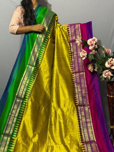 PKISKBIP5A05BBDC11- Kanchi border Ikat silk saree