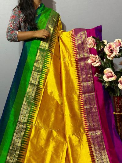 PKISKBIP5A05BBDC13- Kanchi border Ikat silk saree